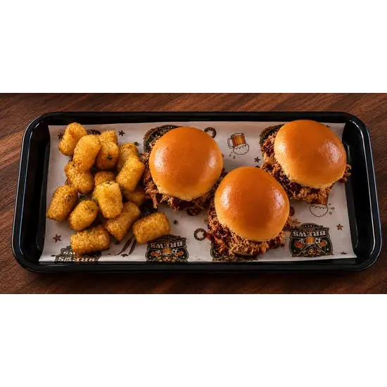 BBQ Pork Sliders w/ Tots