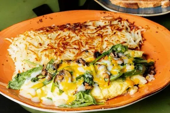 Spinach, Mushroom & Cheese Omelette