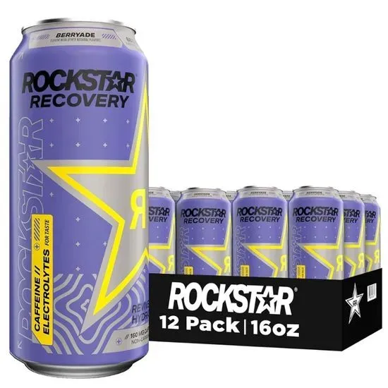 Rockstar Recovery Electrolytes Vitamins Energy Drink, Berryade, 16 Oz