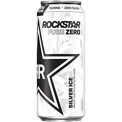 Rockstar Pure Zero Sugar Silver Ice Energy Drink  16 Oz Can