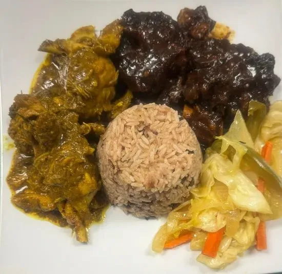 Oxtail/curry Goat Combo