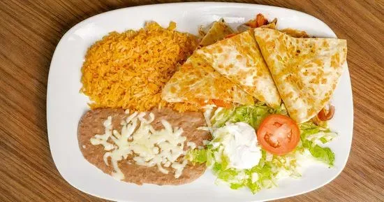 Quesadillas with rice and beans 