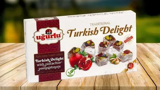 Turkish delight with pomegranate double pistachio 