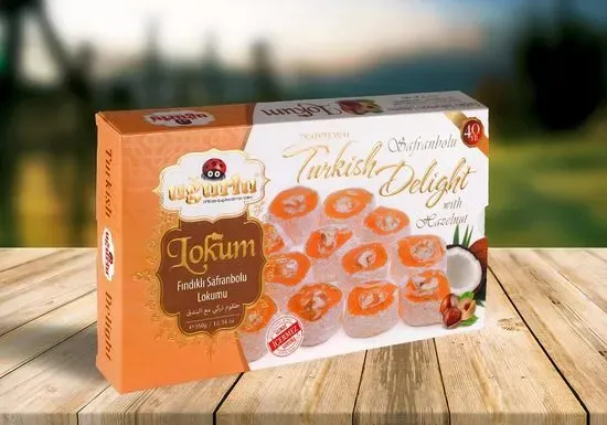 Turkish delight with hazelnut