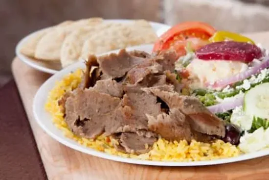 Gyro Meat with Rice & Greek Salad Dinner