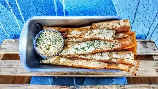 Fried Pita Strips with Hummus