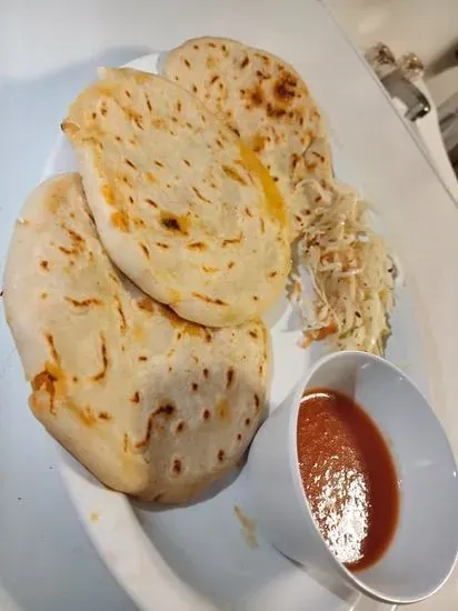 Pupusa Mixta - cheese, beans, pork rind [1 per order]