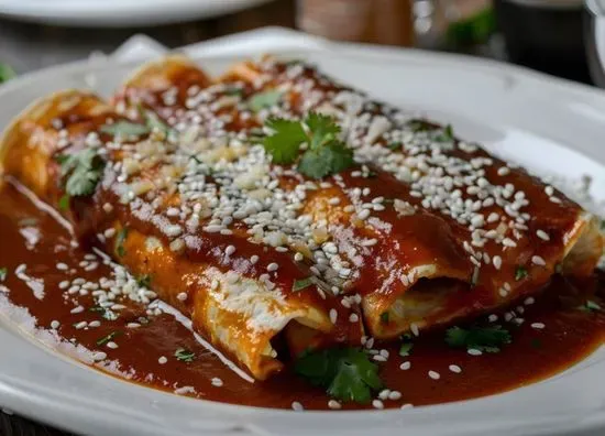 Mole Chicken & Cheese Enchiladas