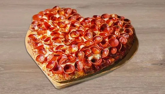 Pepperoni Heart Shaped Pizza