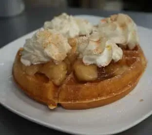 Peach Cobbler Waffle Special