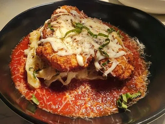 Chicken Parmesan With Fettuccini