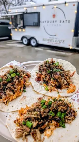 Korean Bulgogi Pulled Pork Tacos