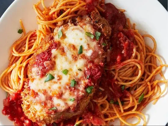 Chicken Parm Spaghetti Dish