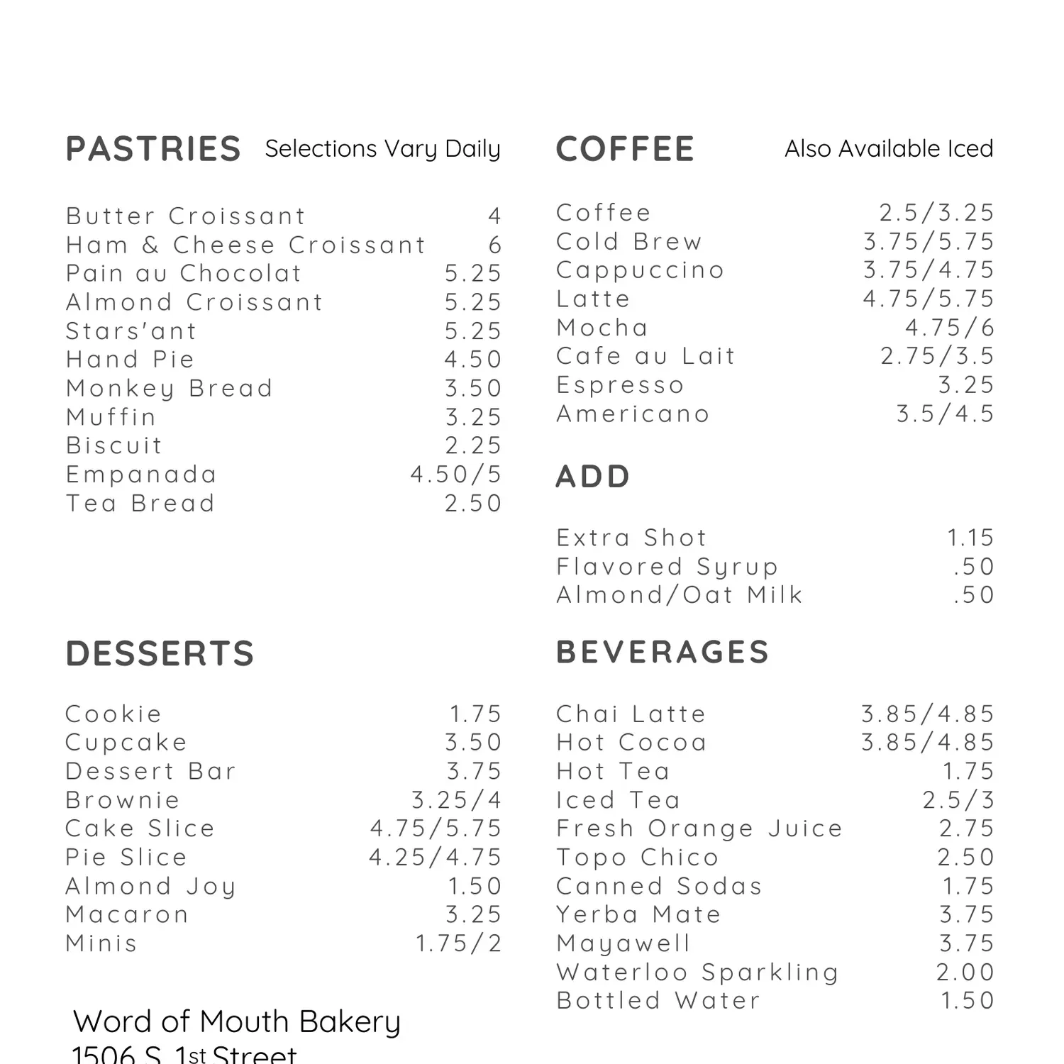 Menu 1