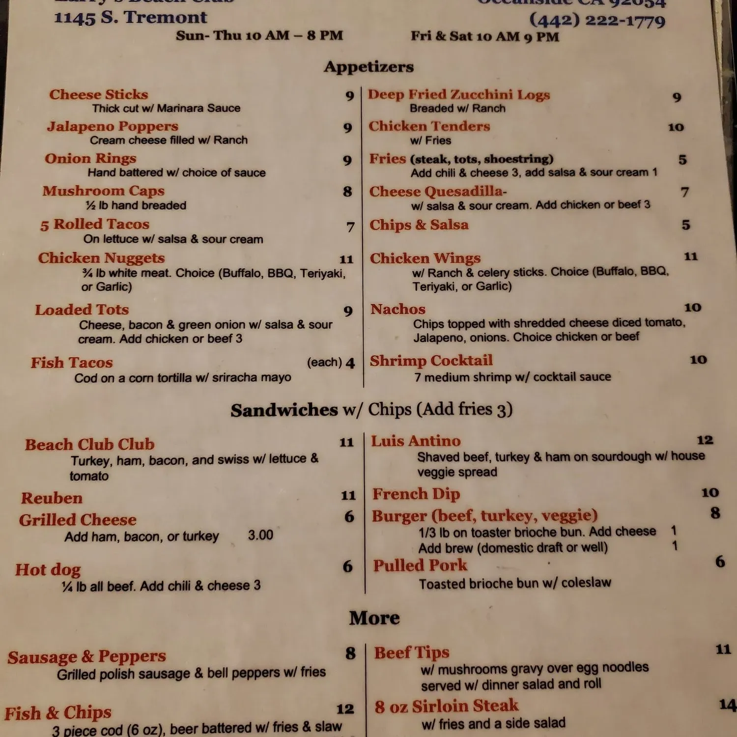 Menu 1