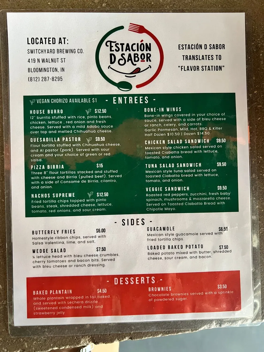 Menu 1