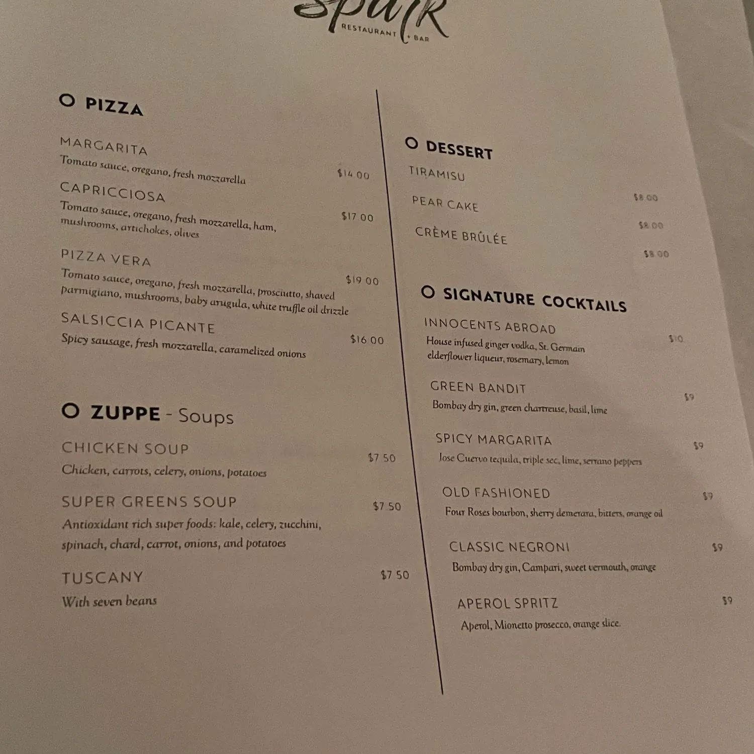 Menu 1