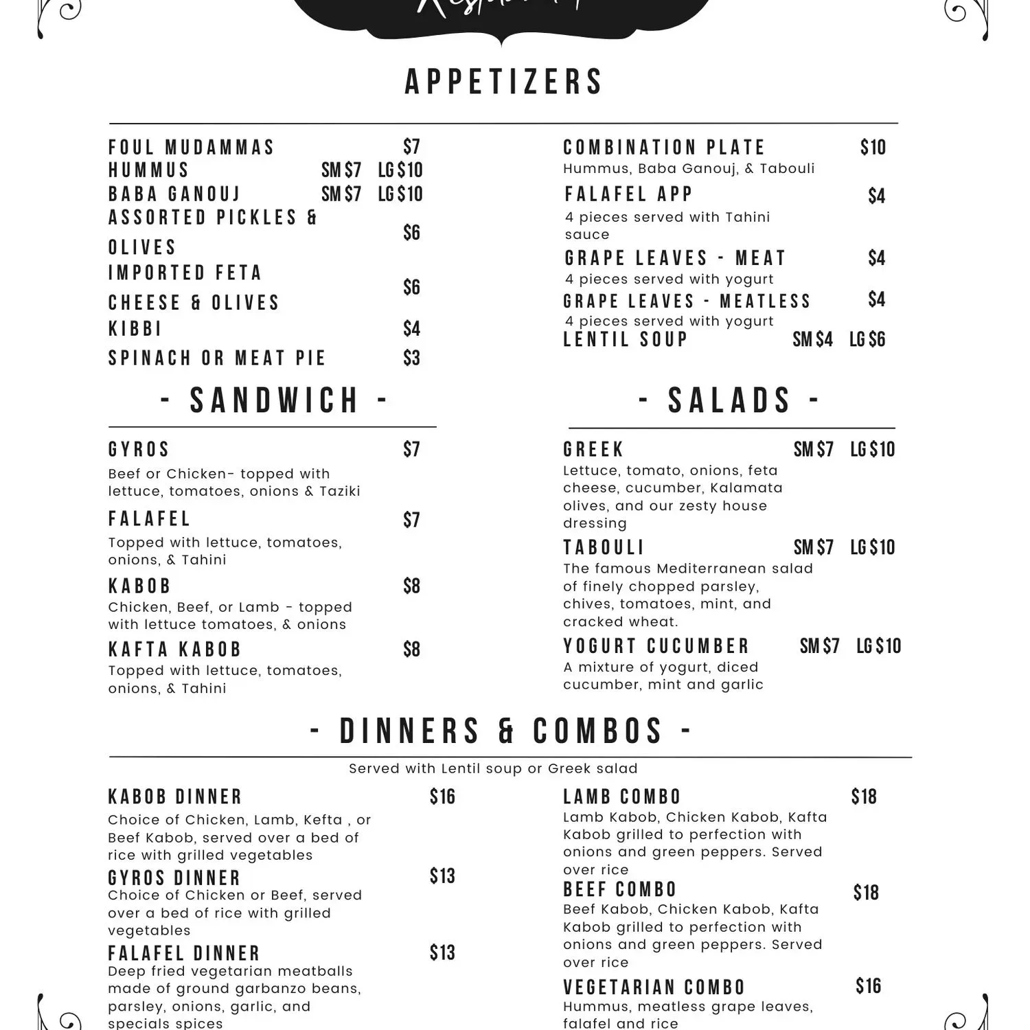 Menu 1