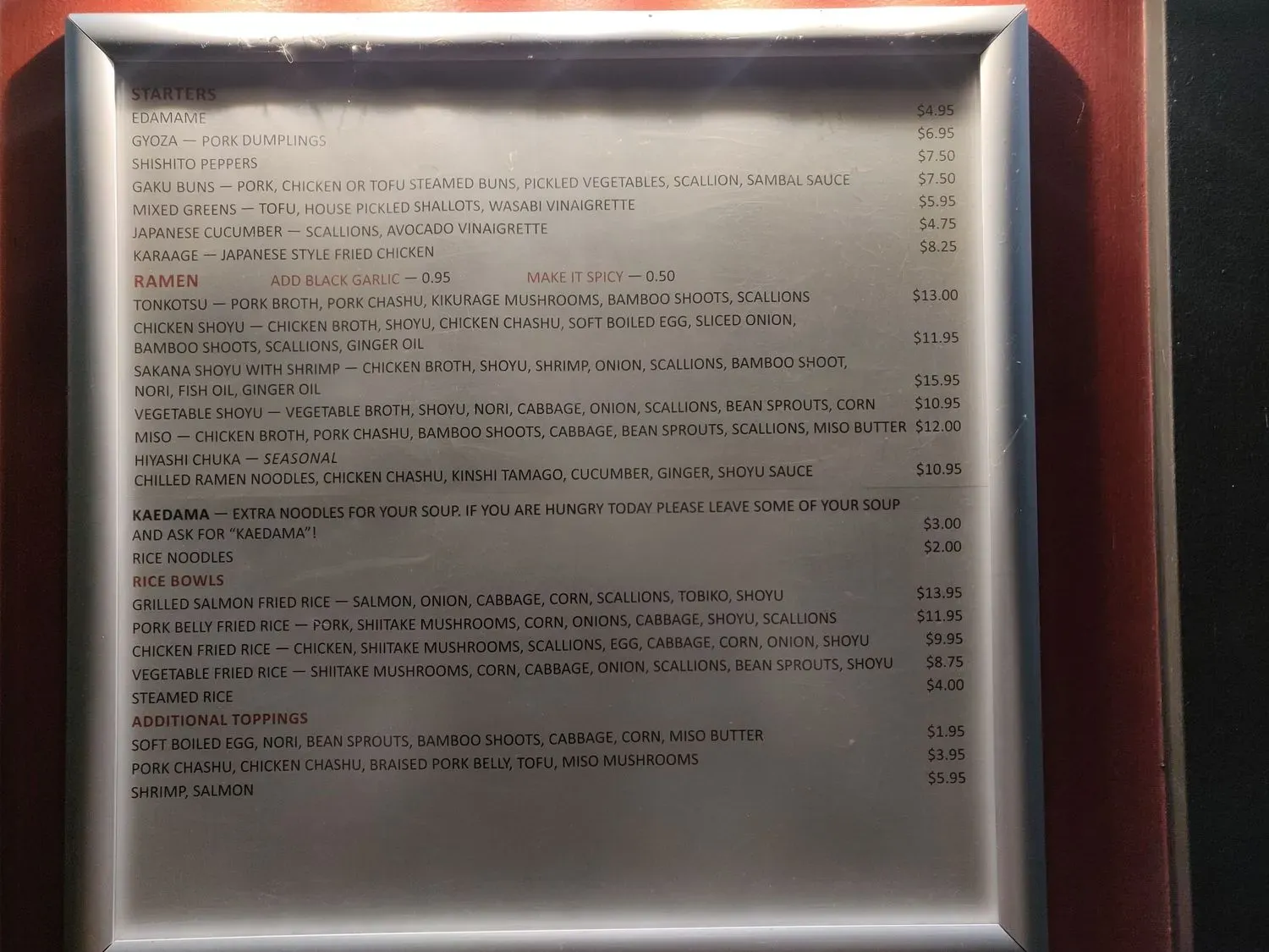 Menu 5