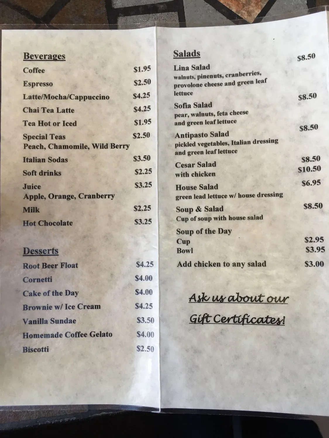 Menu 1