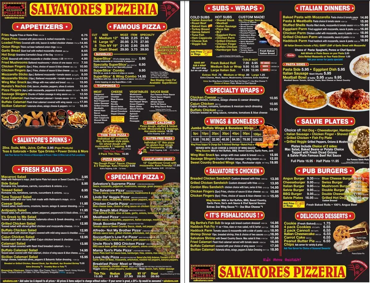Salvatore's Pizza Menu Delivery【Menu & Prices】Guadalajara
