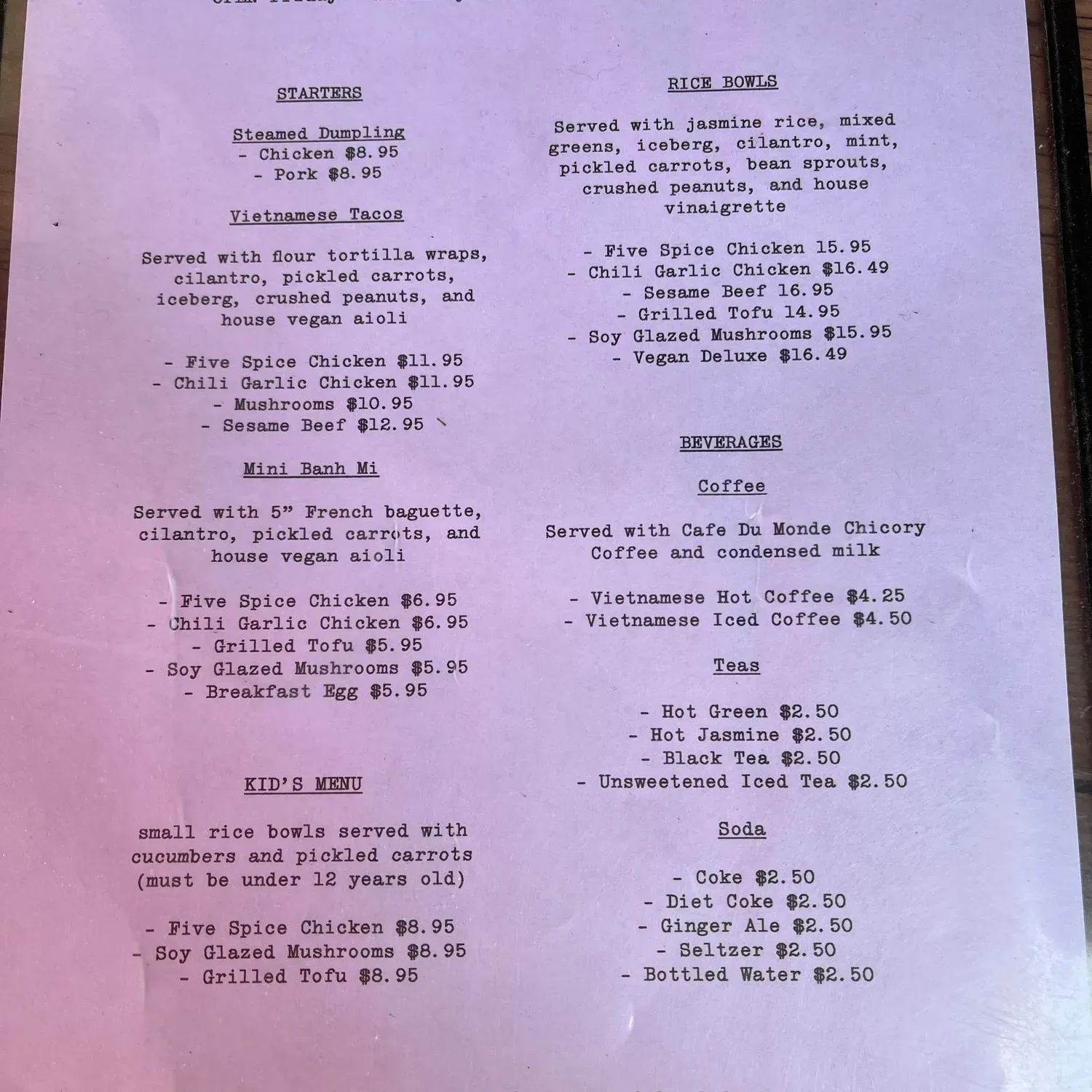 Menu 1