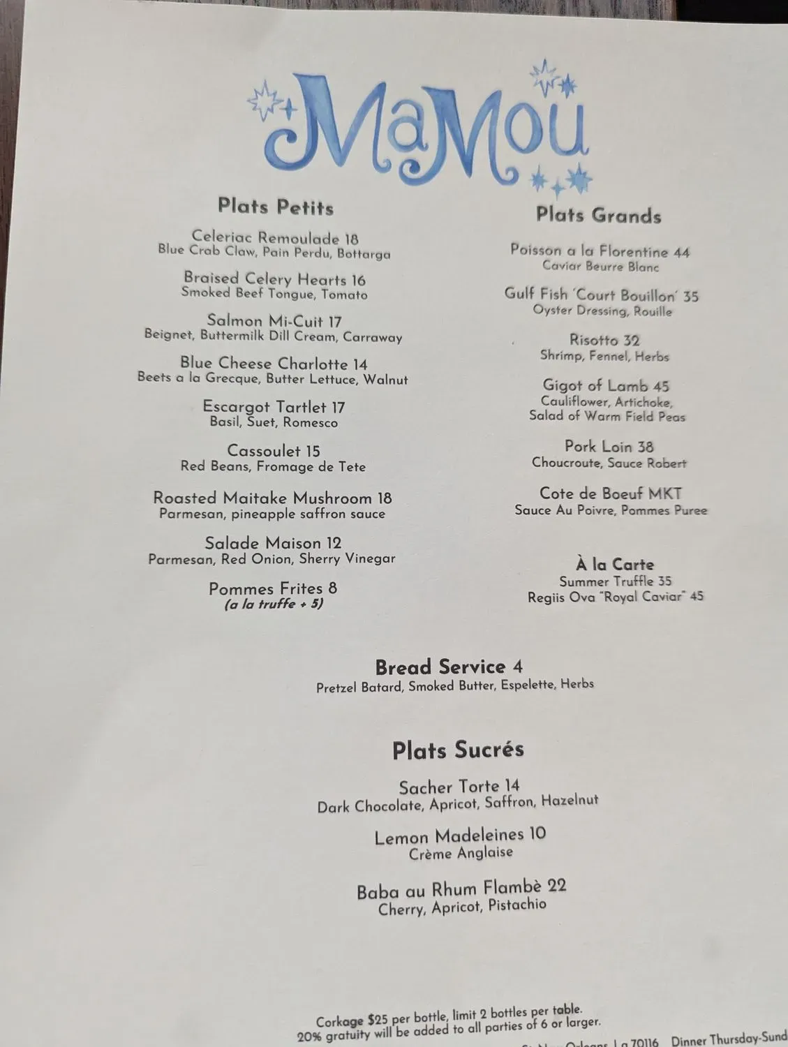 Menu 1