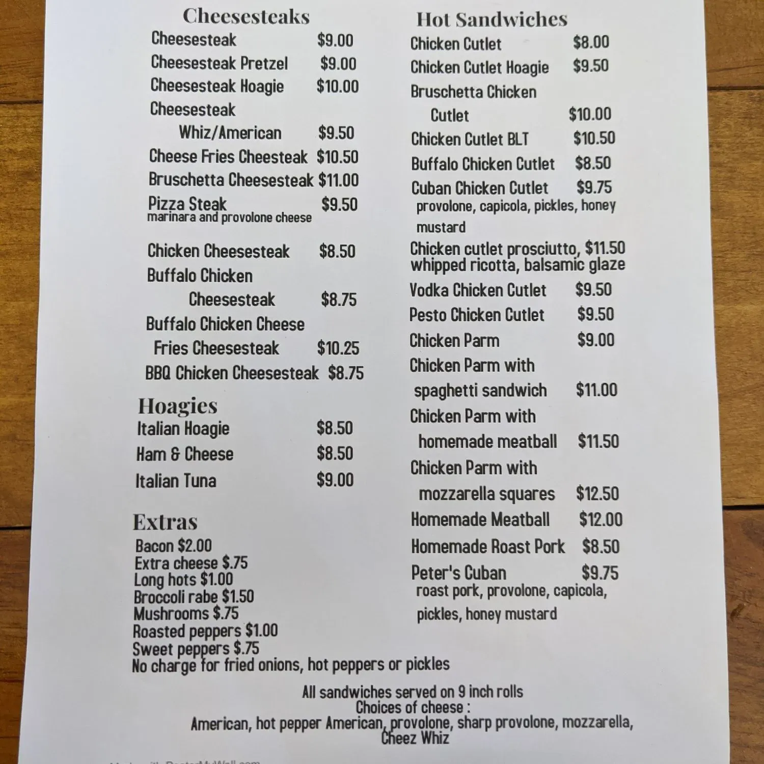 Menu 1