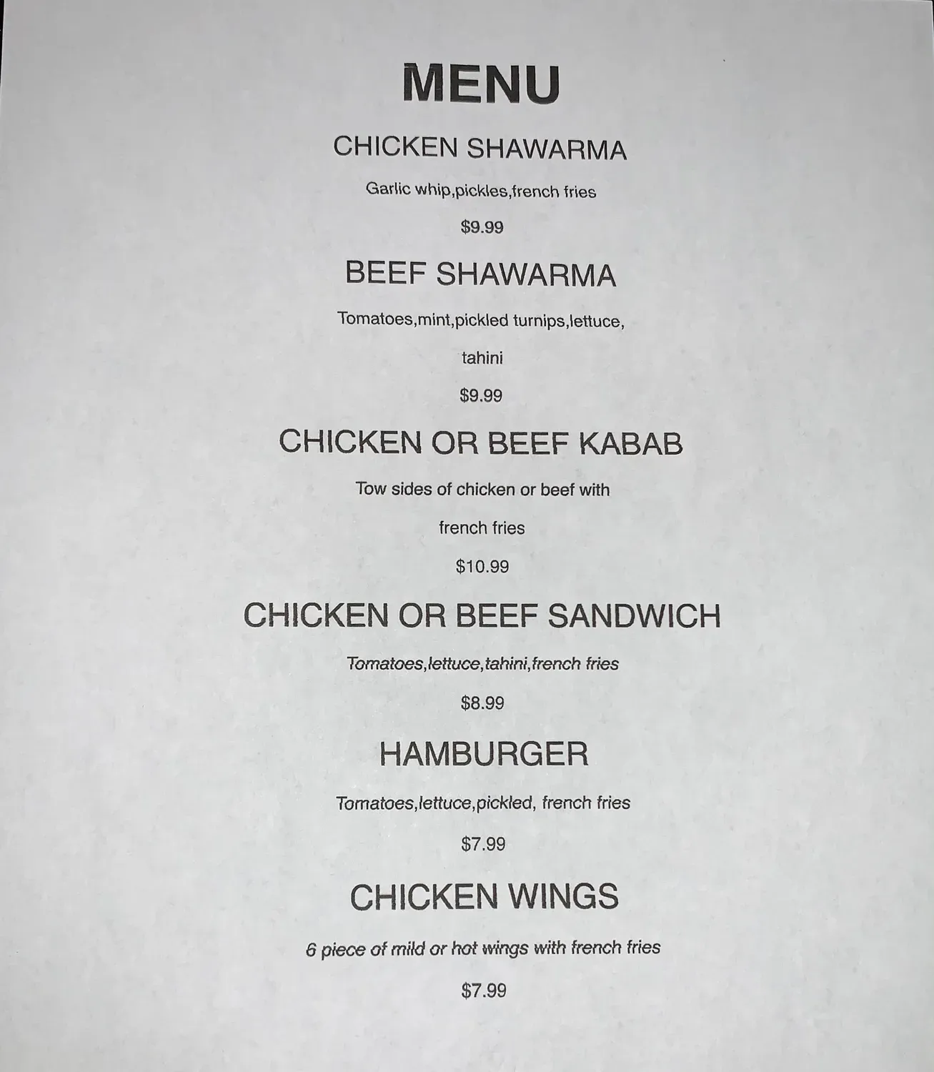 Menu 1