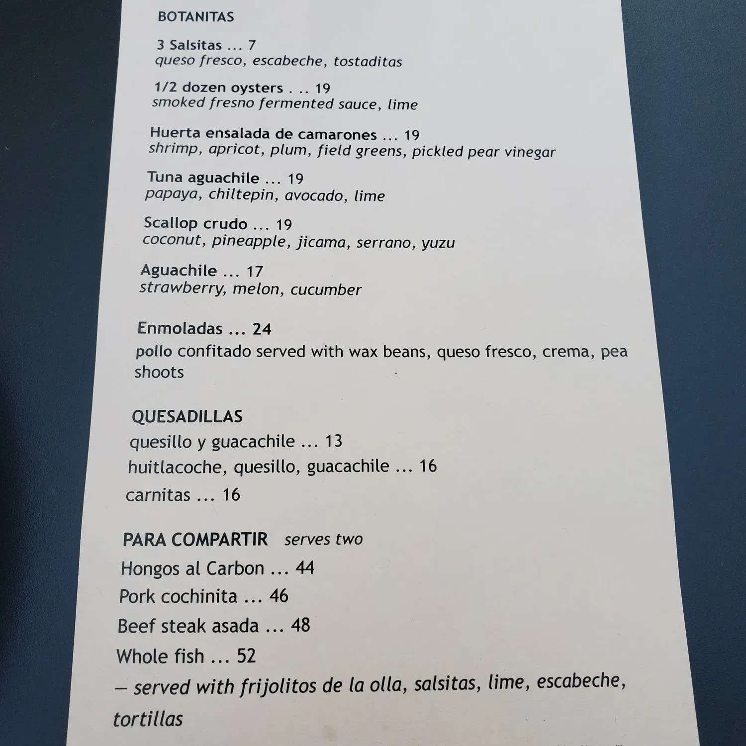 Menu 1