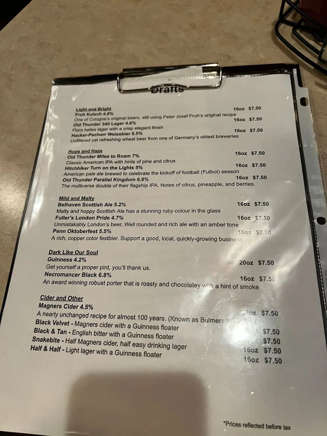 Menu 1