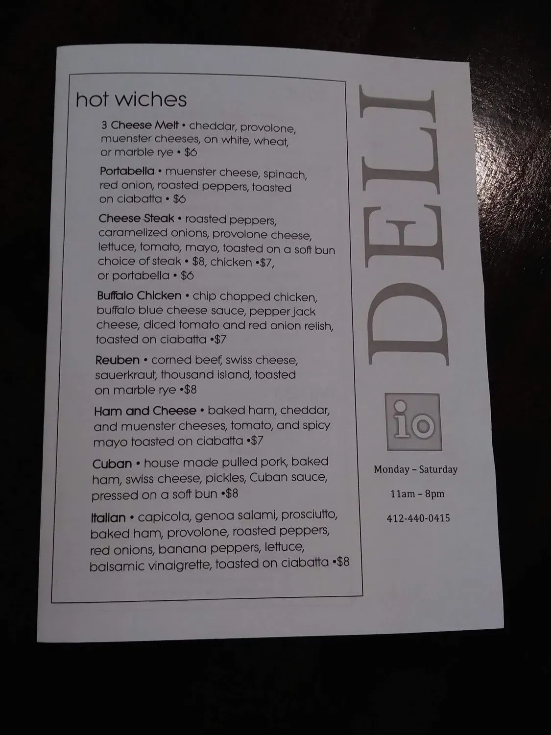 Menu 1