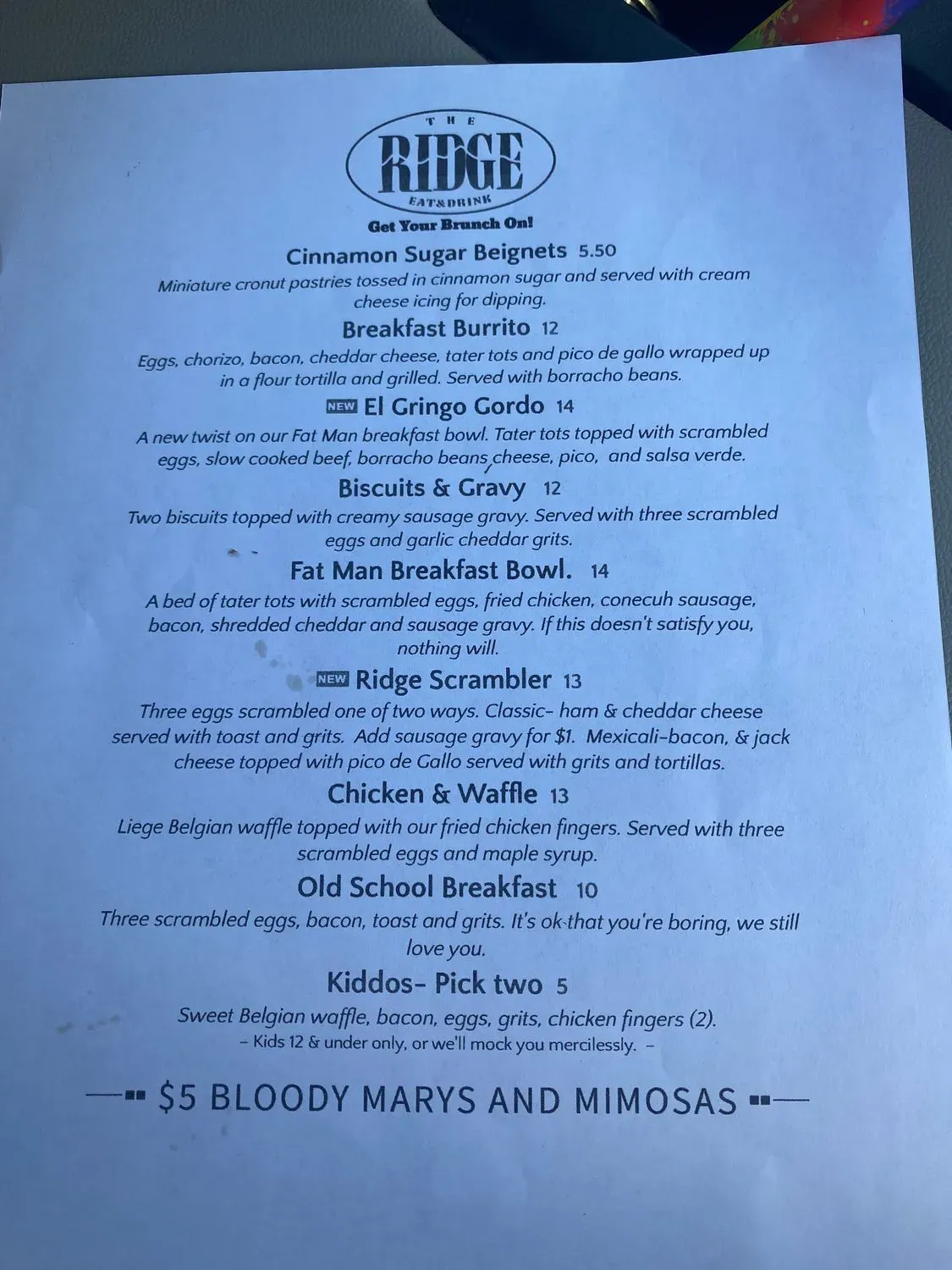 Menu 5