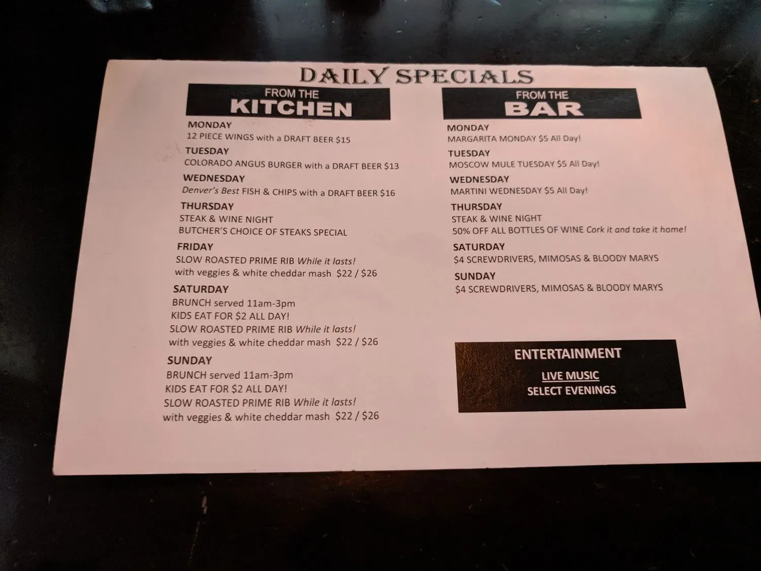 Menu 7