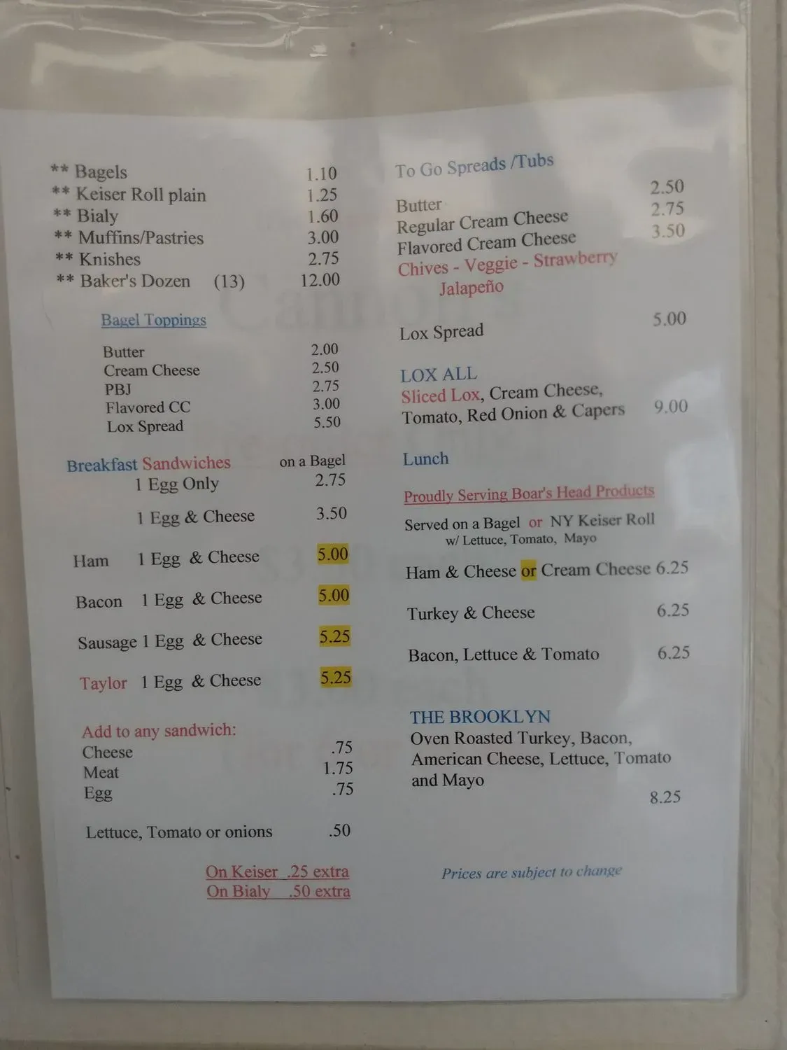 Menu 1