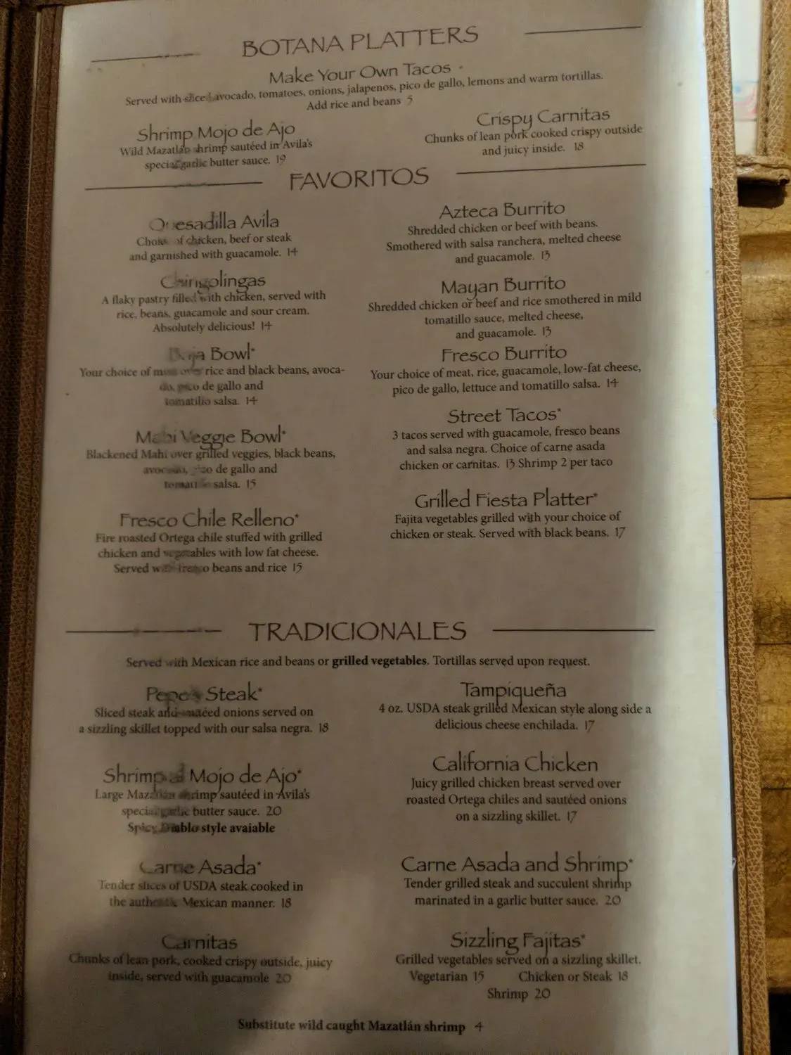 Menu 4