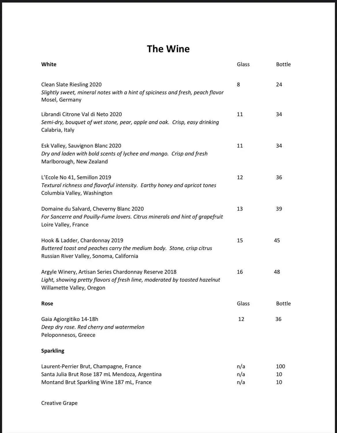 Menu 1