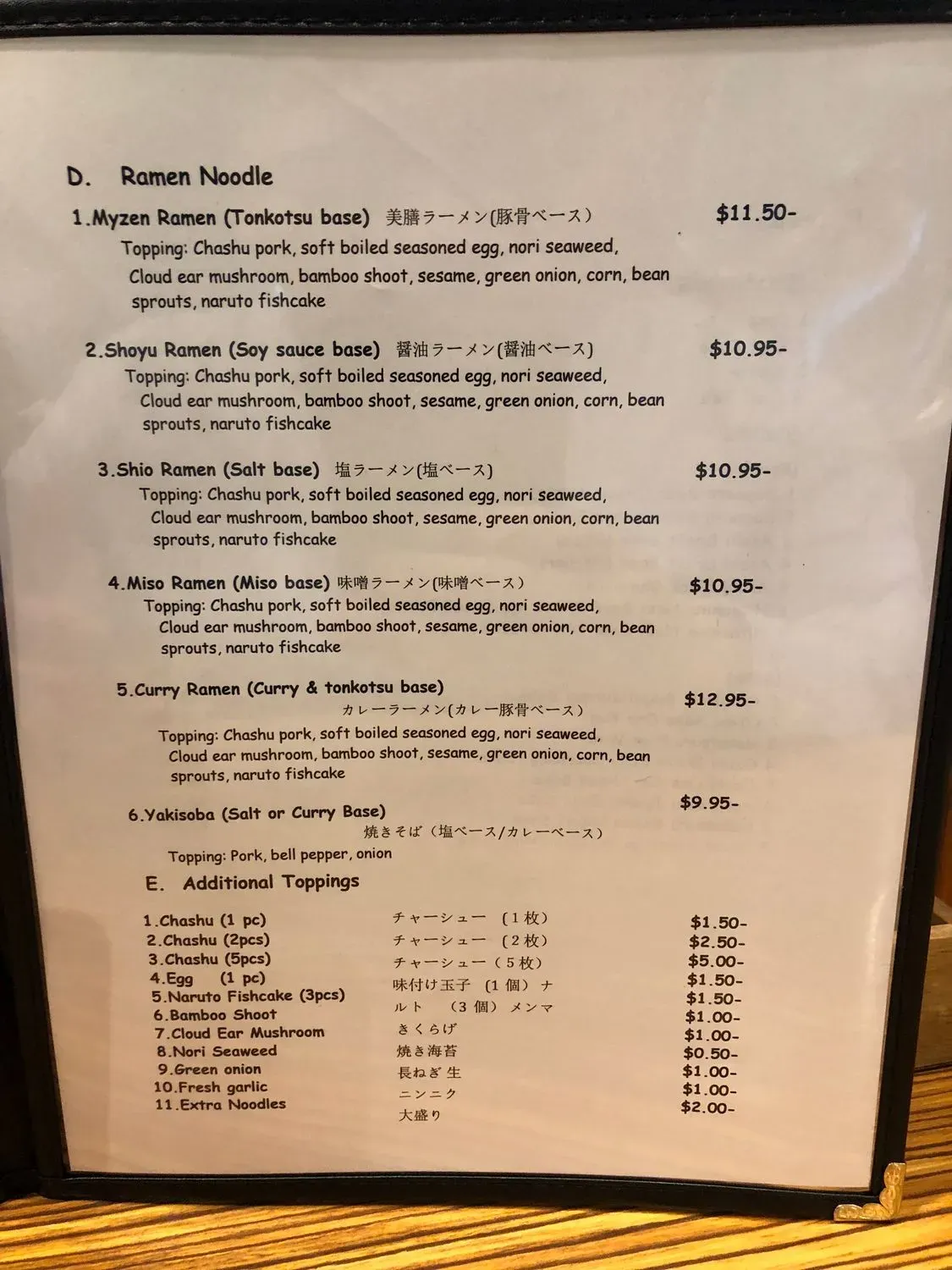 Menu 7