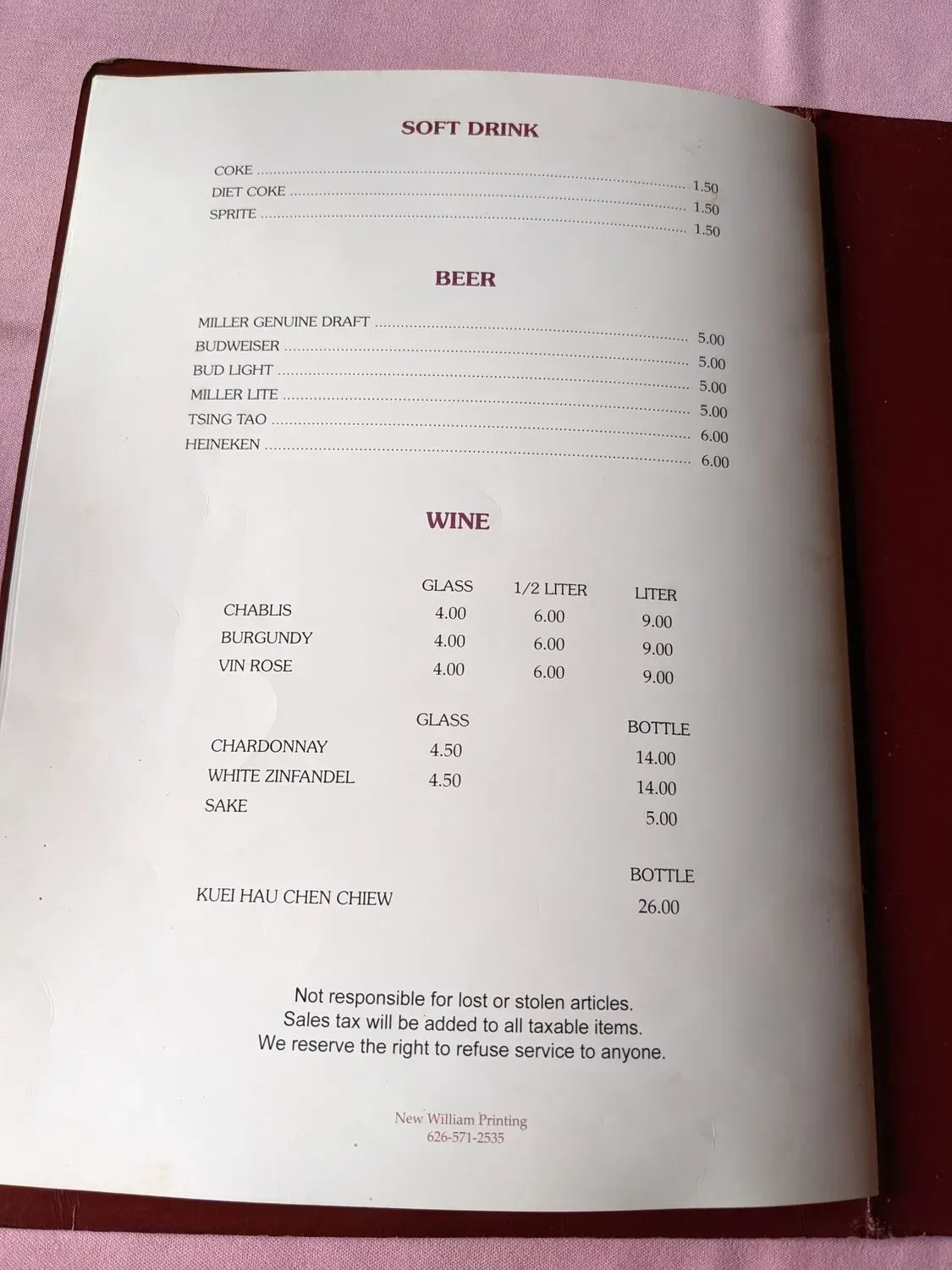 Menu 5