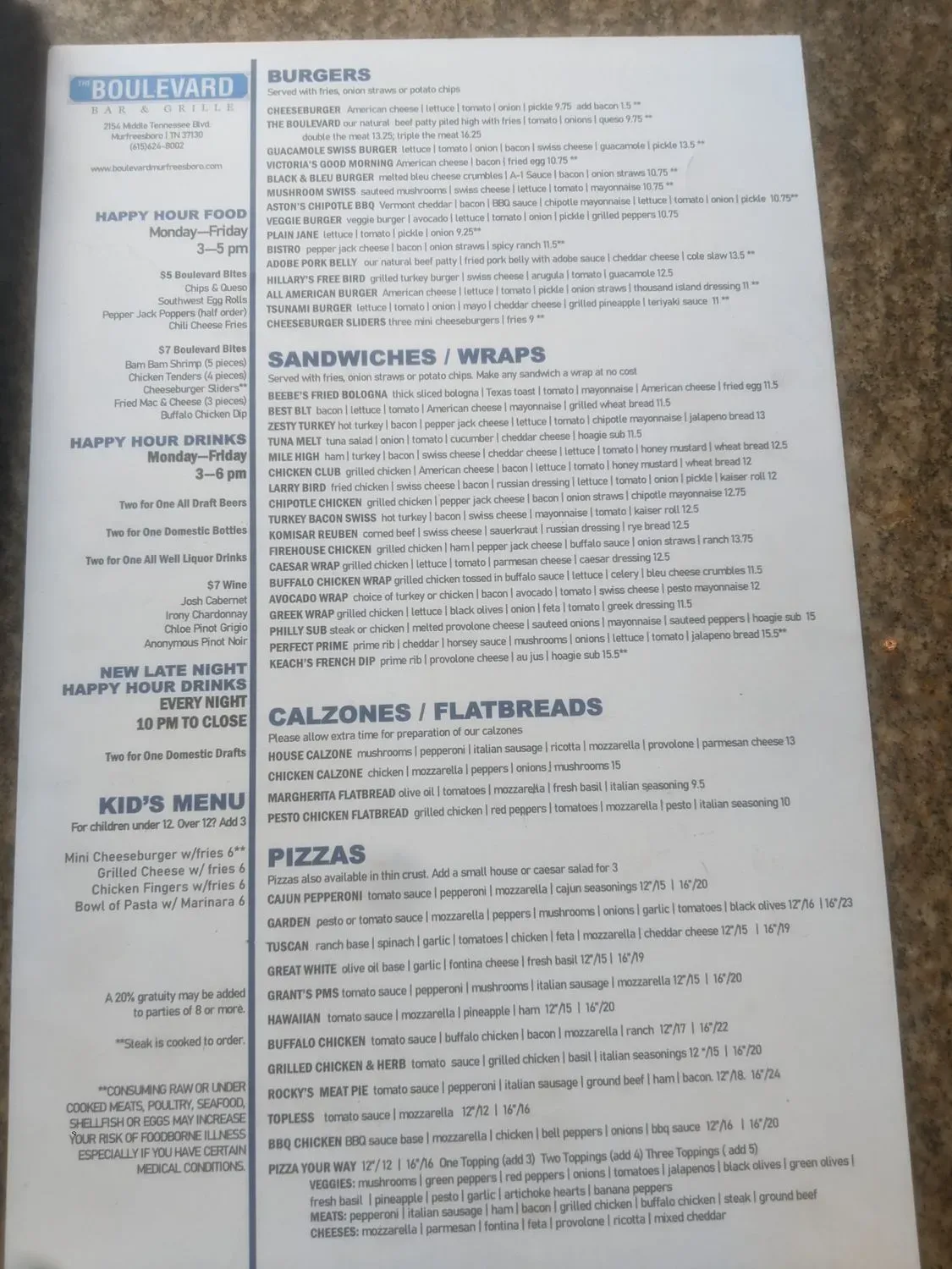 Menu 5