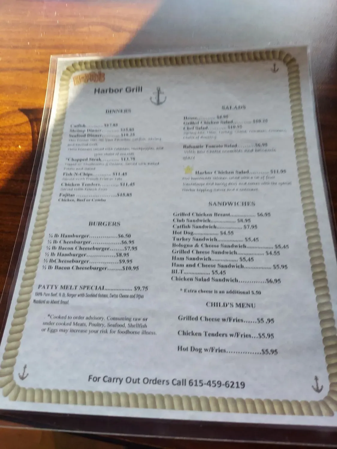 Hoppy's Harbor Grill at Fate Sanders Marina Menu - Updated November 2025