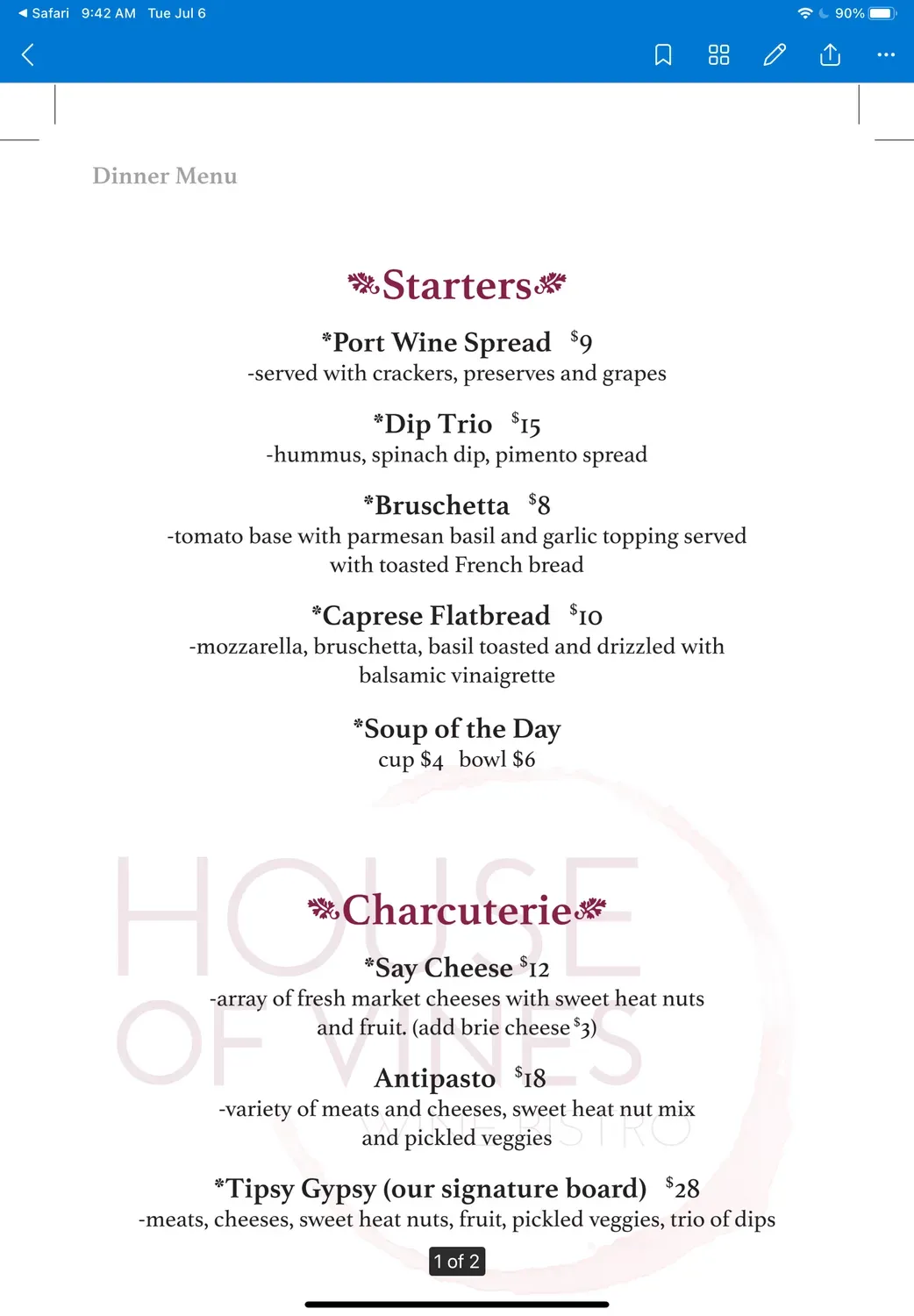 Menu 2