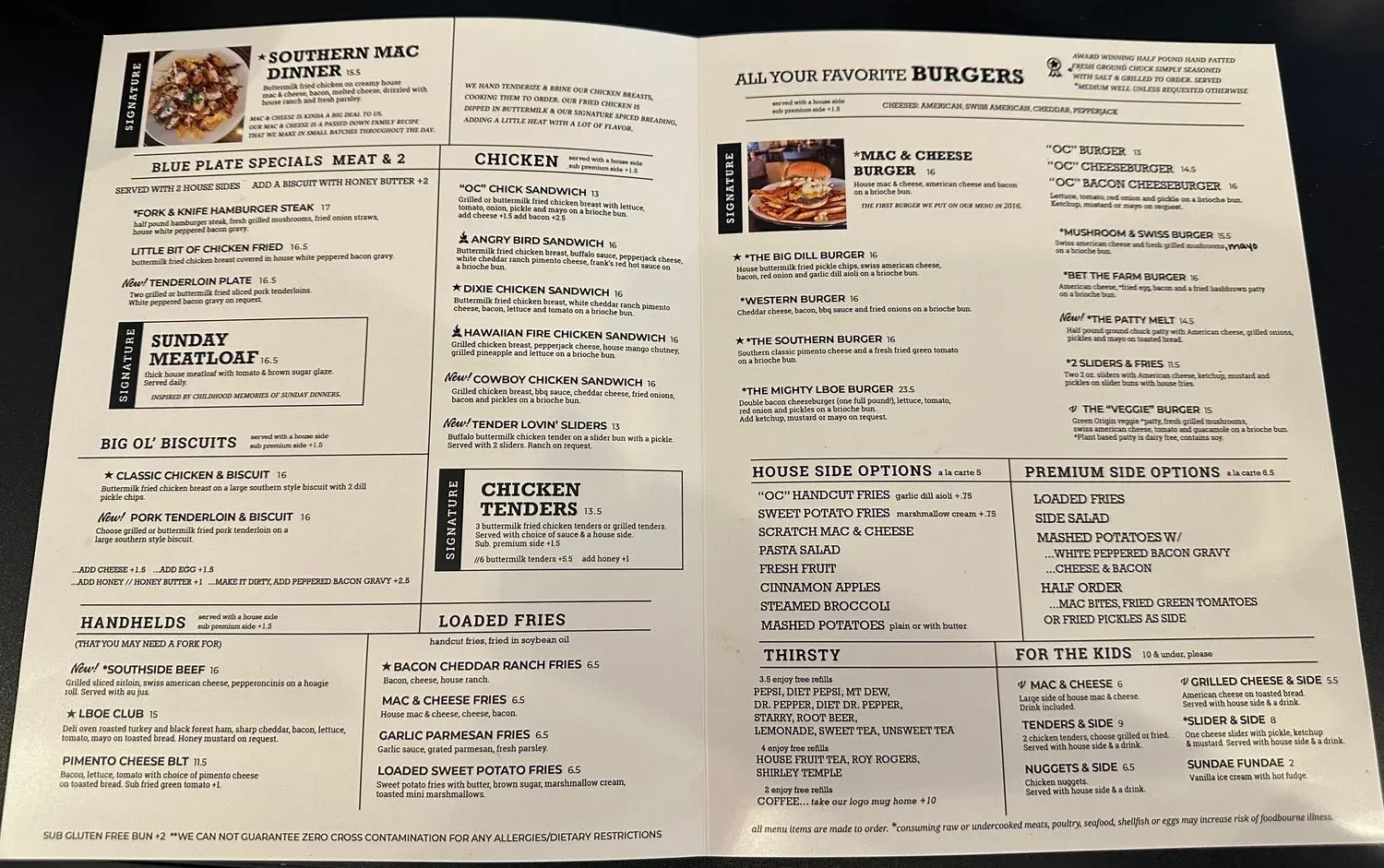 Little Bite of Everything Menu - Updated November 2025