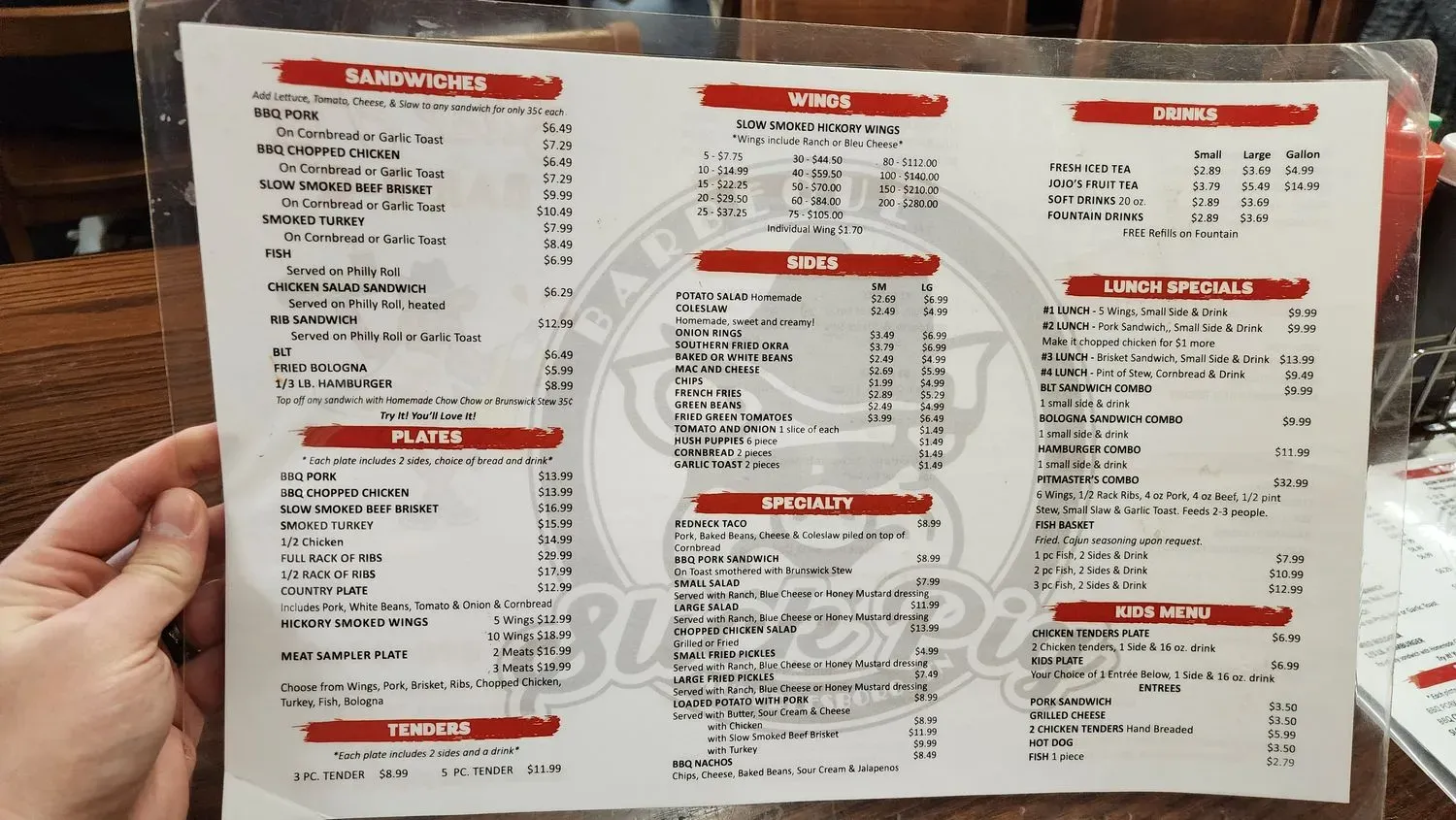 Slick Pig BBQ Menu - Updated November 2025