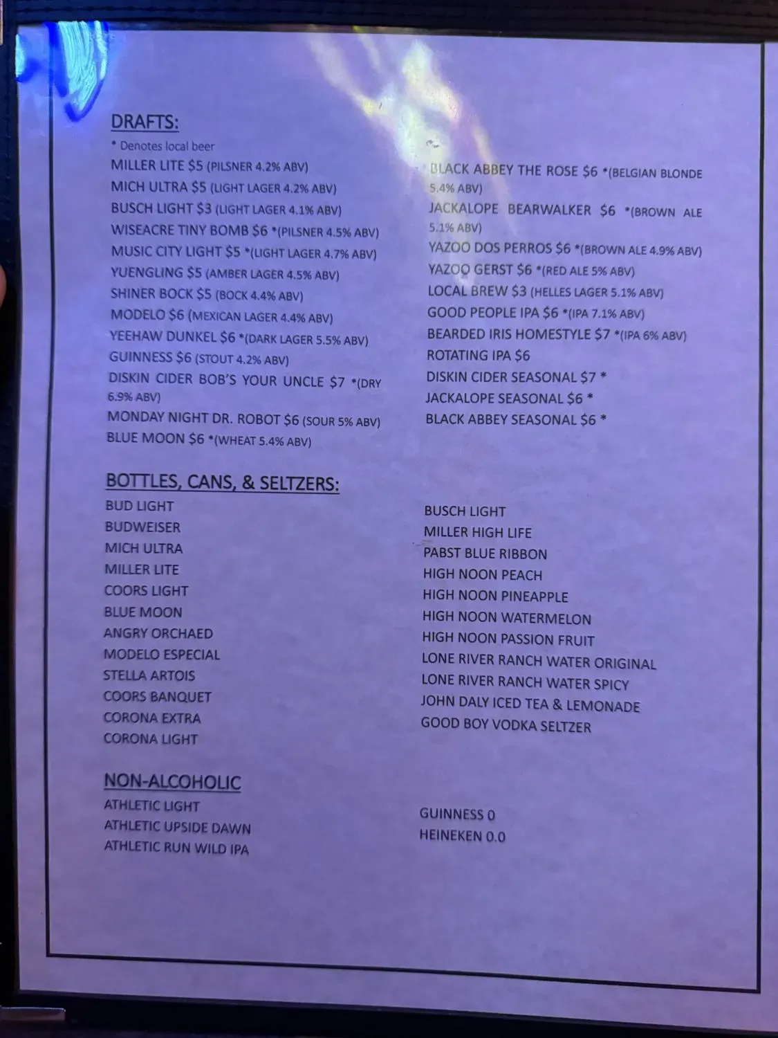 Menu 1