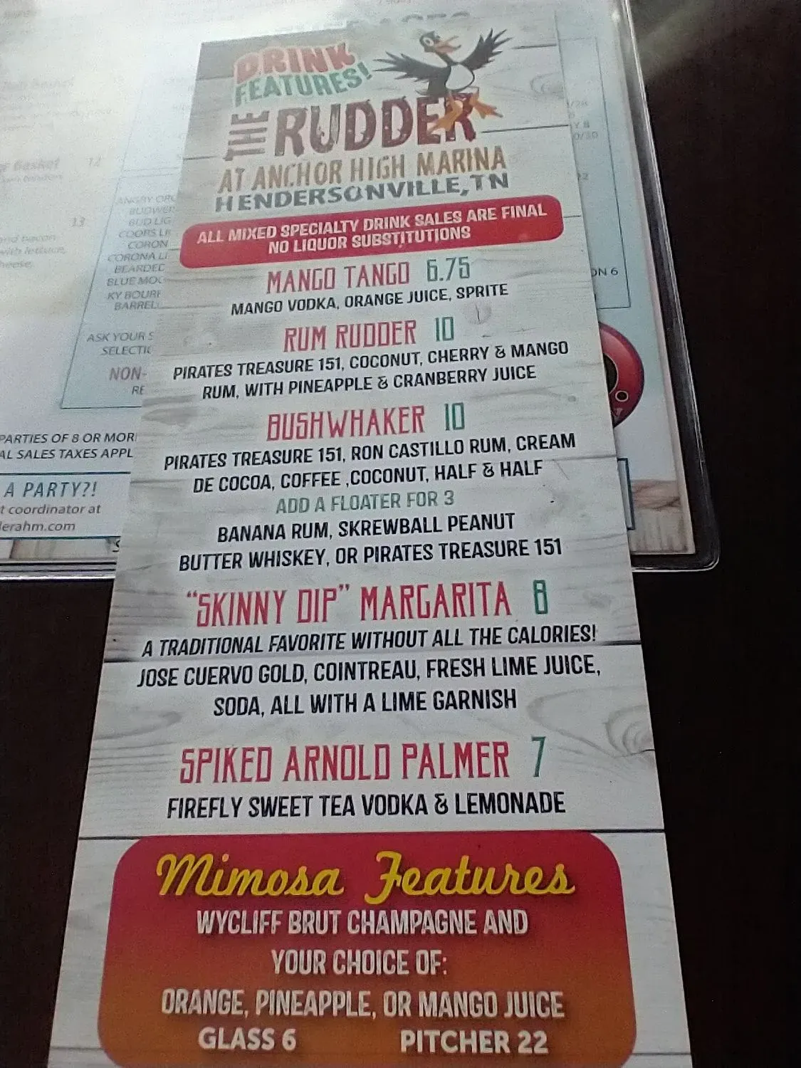 The Rudder Menu - Updated November 2025