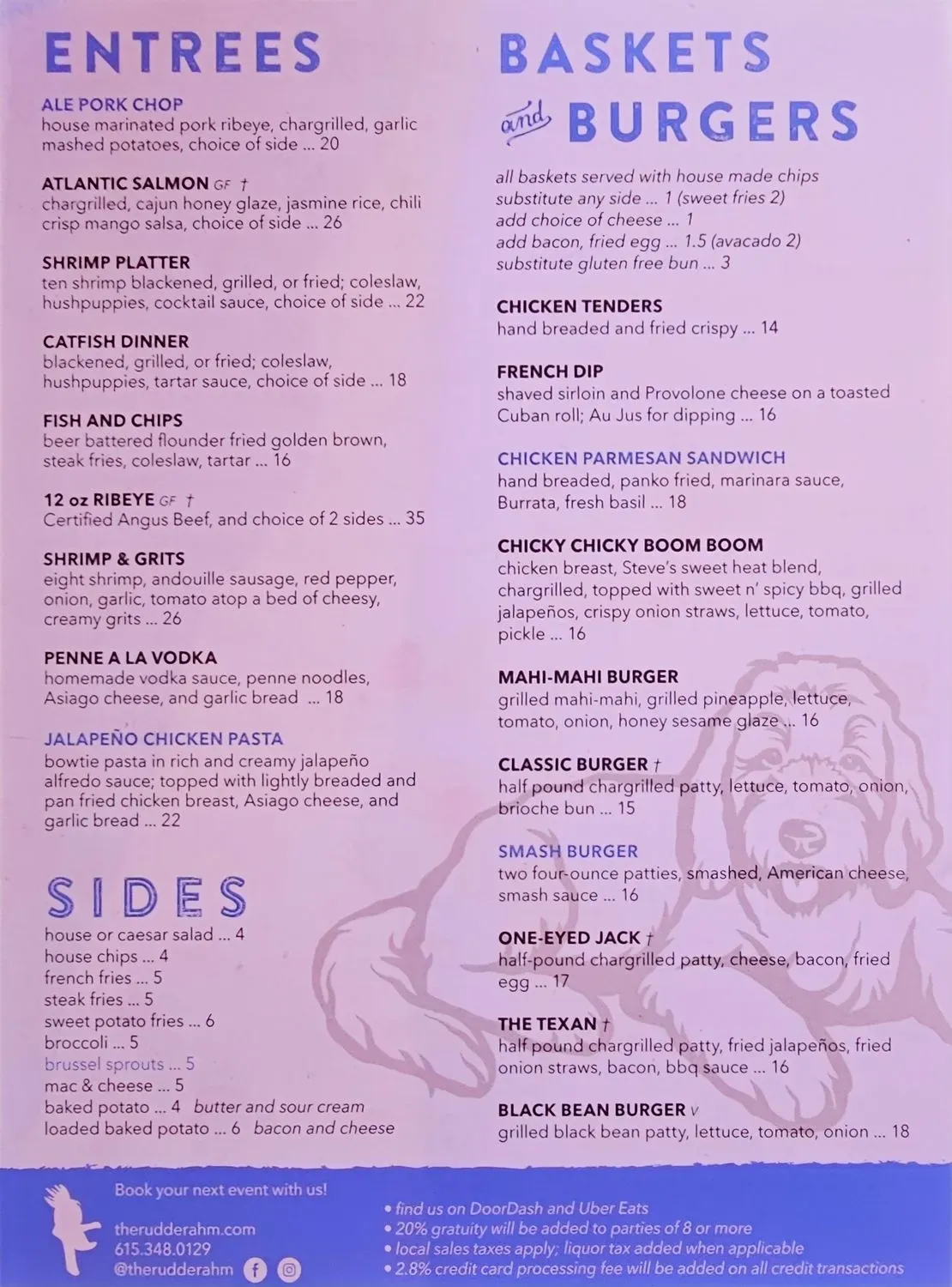 The Rudder Menu - Updated November 2025