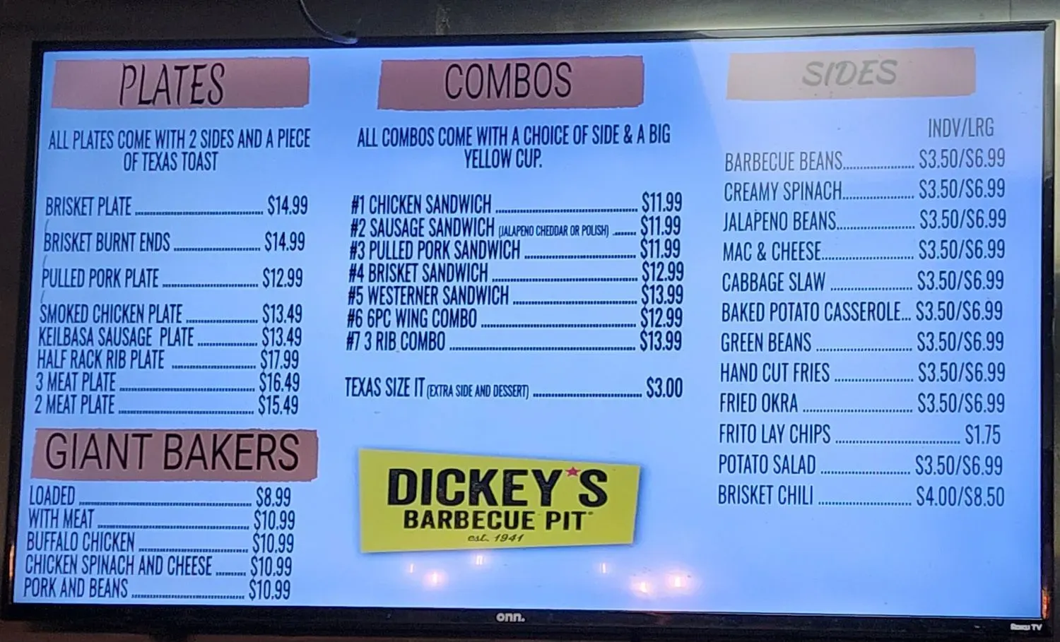 Dickey's Barbecue Pit Menu - Updated November 2025