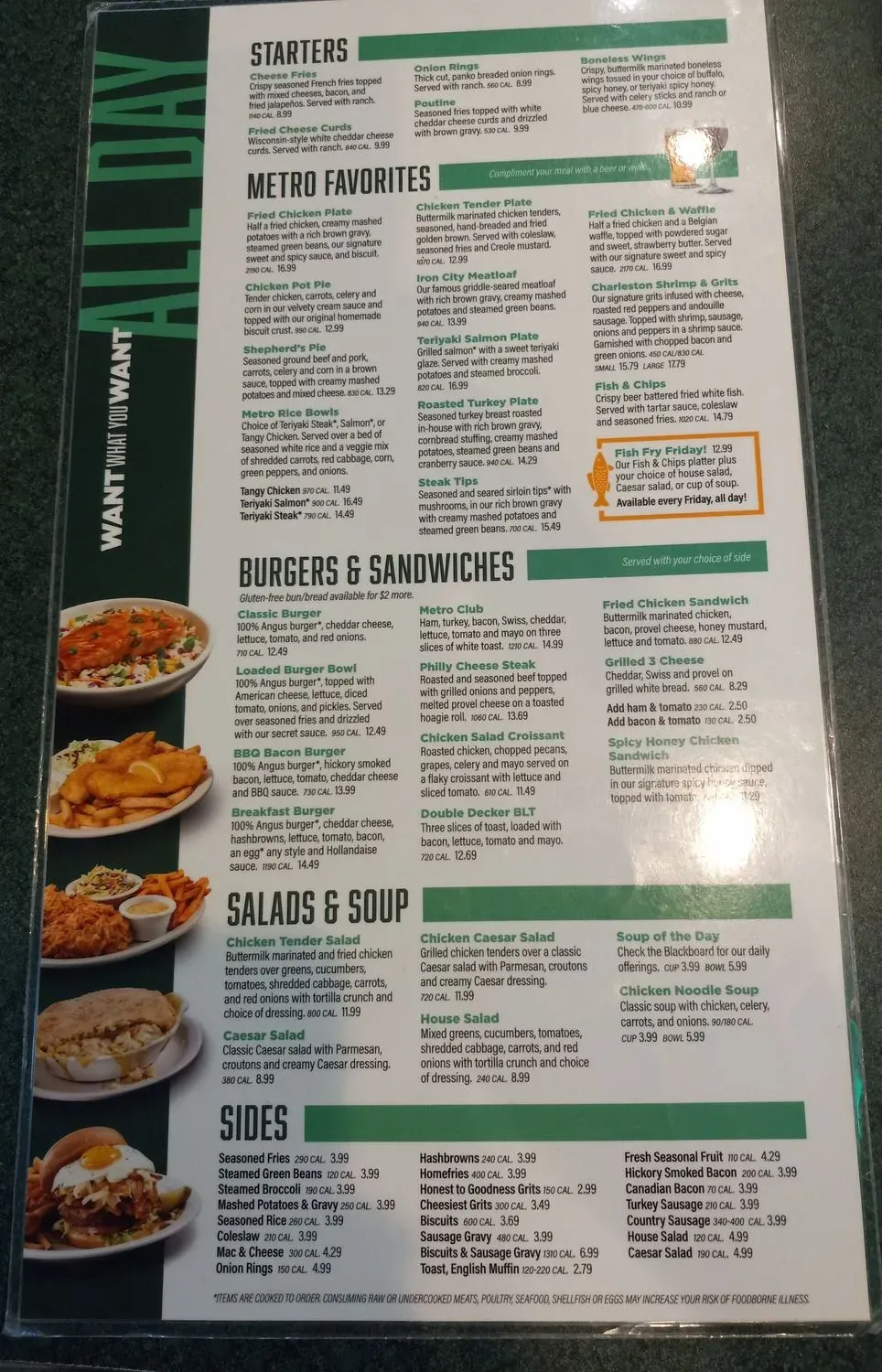 Metro Diner Menu - Updated November 2025