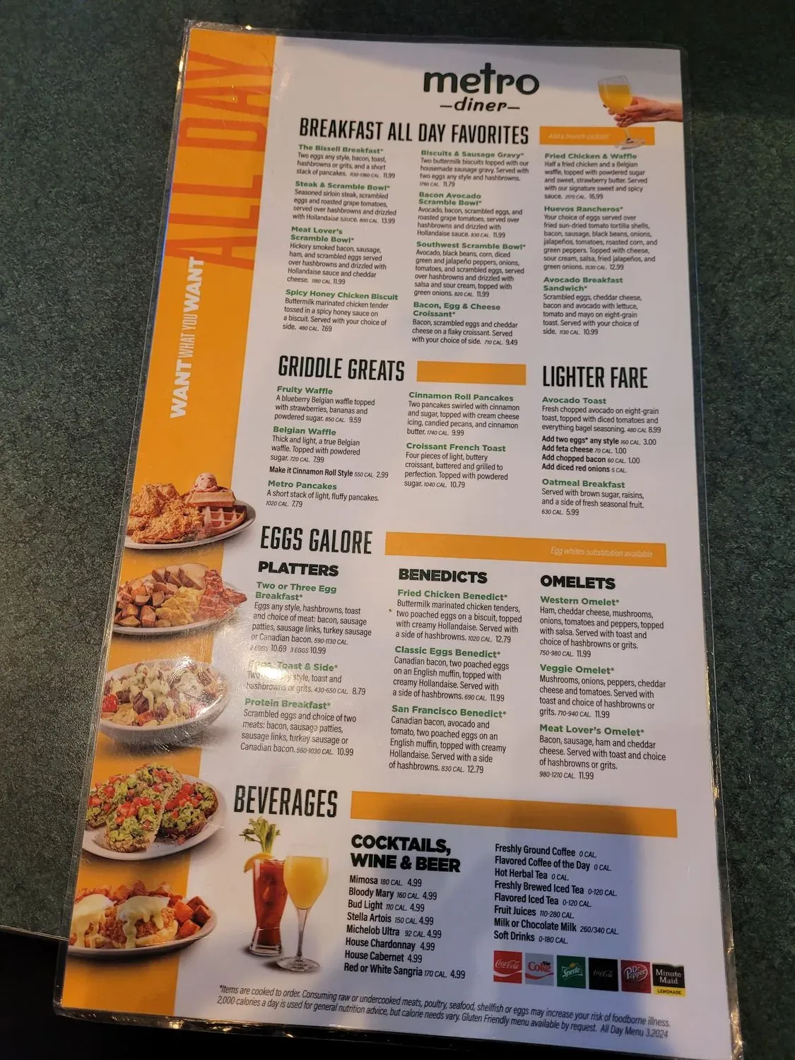 Metro Diner Menu - Updated November 2025